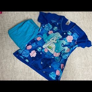 Little mermaid scrub top